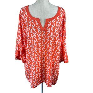 Old Navy Womens Shirt Top Tunic Size XXL Orange‎ Boho Peasant Lightweight Cotton